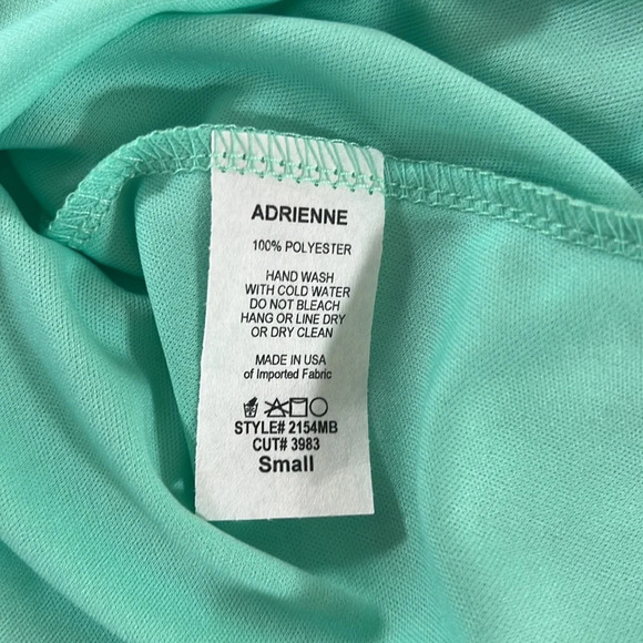 Adrienne Sundress Womens Small Green Swirl Print Flowy Spaghetti Strap Tunic - Picture 8 of 8